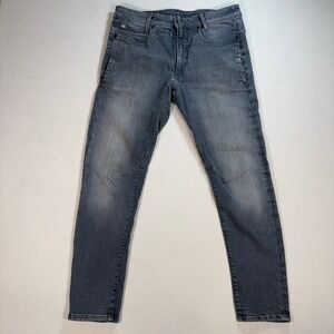 G-Star Raw‎ D-Staq 3D Skinny Jeans Men's 33x29* Gray Stretch Denim *Small Rip
